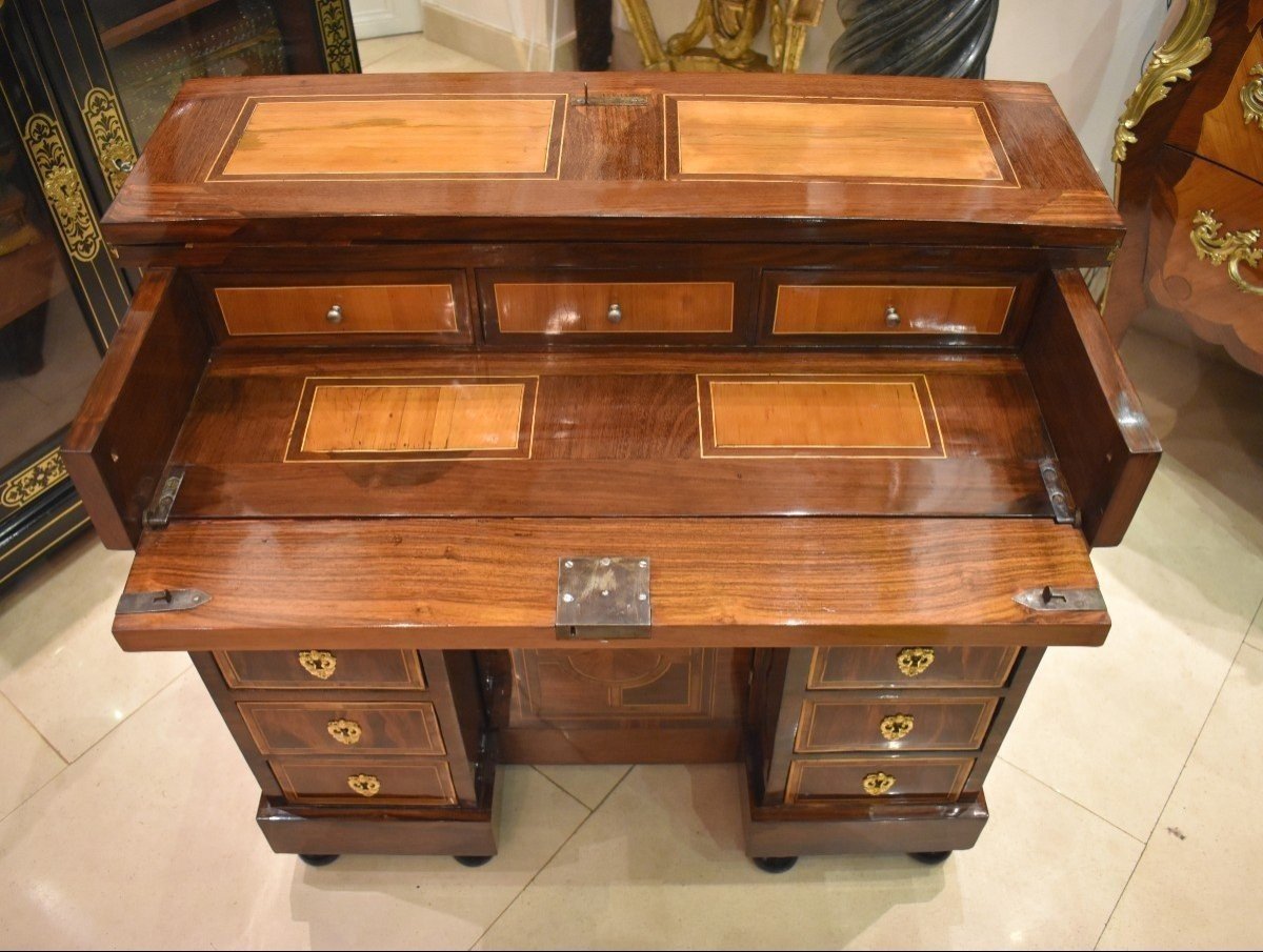 Louis XIV XVIIth Century Marquetry Money Changer's Desk-photo-4