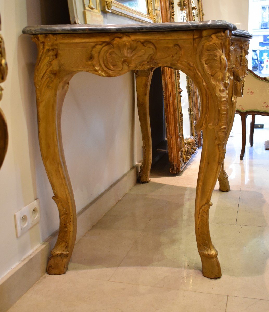 Console In Carved And Gilded Wood Regency Period XVIII-photo-2