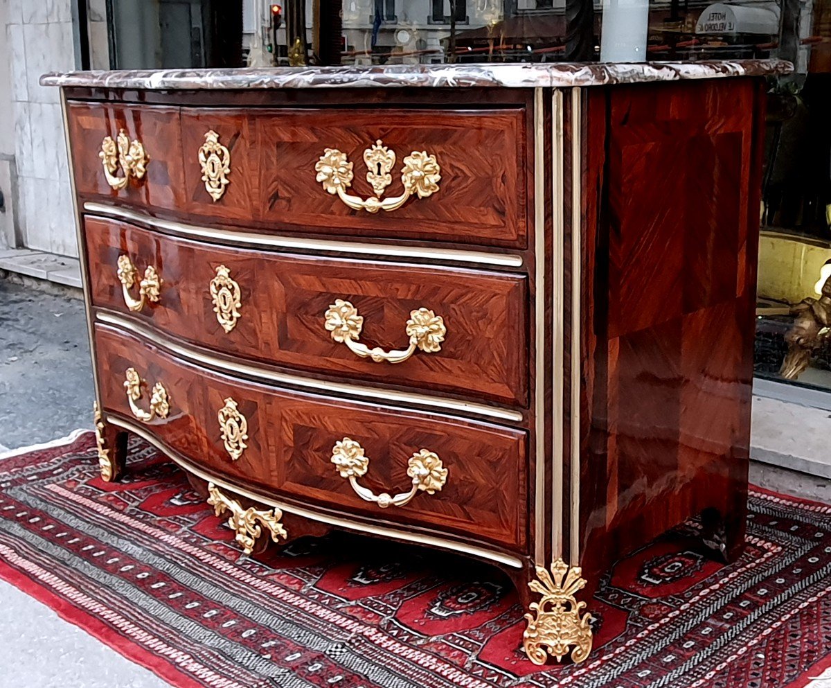 Commode In Rosewood Marquetry Regency Period Early XVIII-photo-2