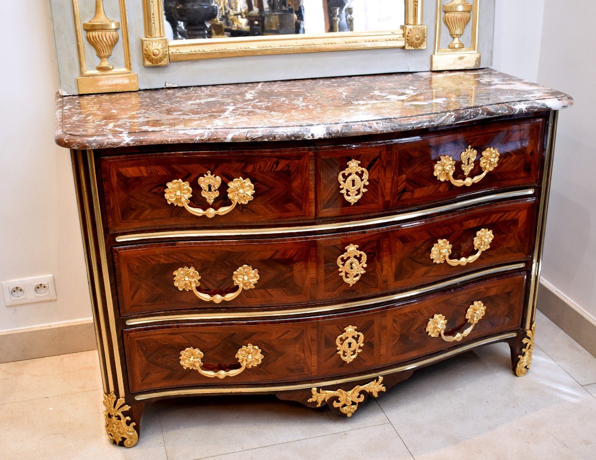 Commode In Rosewood Marquetry Regency Period Early XVIII-photo-3