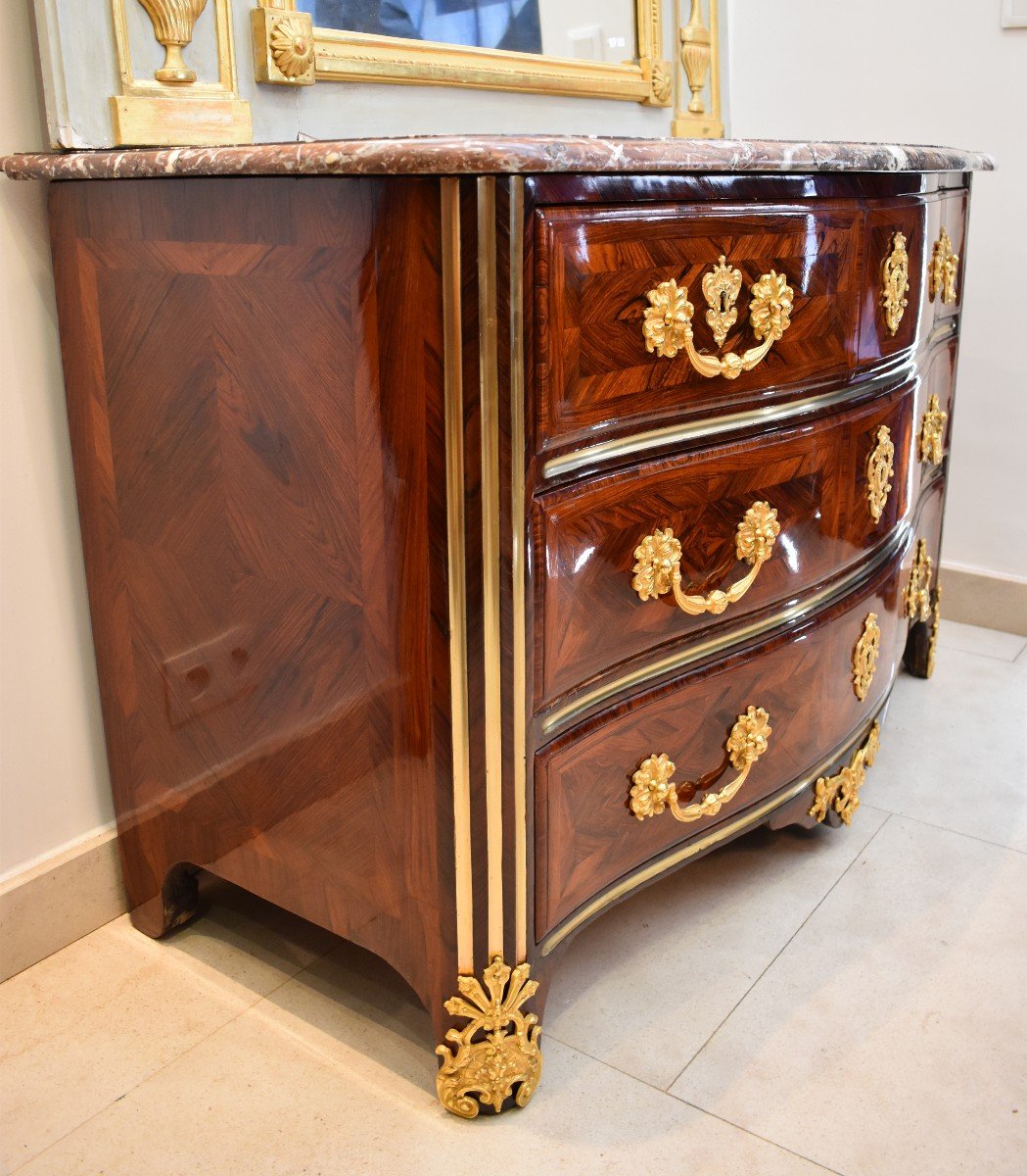 Commode In Rosewood Marquetry Regency Period Early XVIII-photo-4