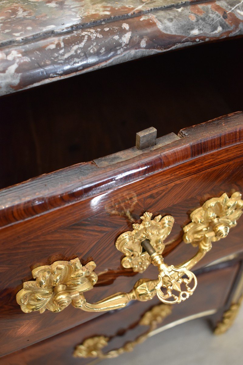 Commode In Rosewood Marquetry Regency Period Early XVIII-photo-4