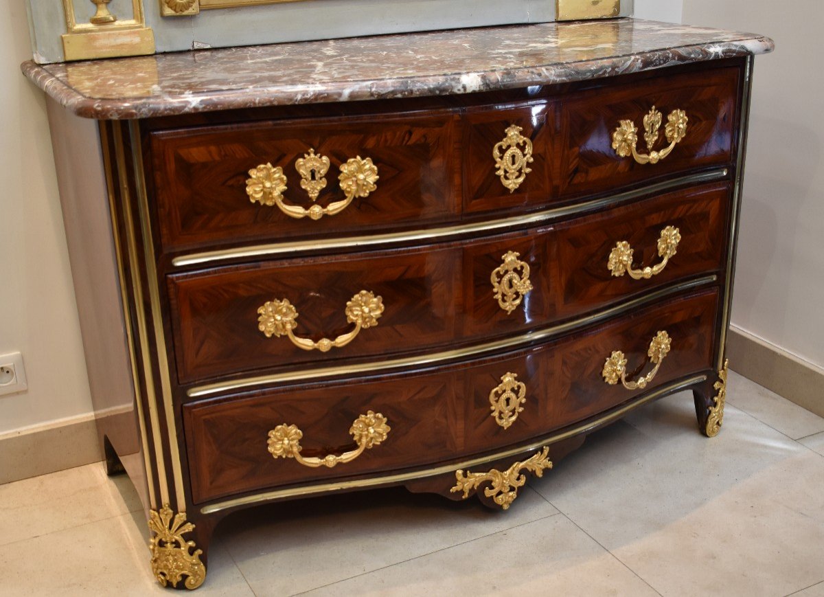 Commode In Rosewood Marquetry Regency Period Early XVIII-photo-7