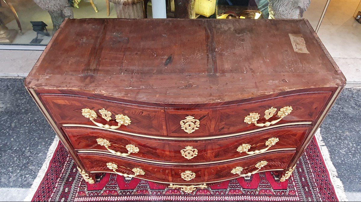 Commode In Rosewood Marquetry Regency Period Early XVIII-photo-8