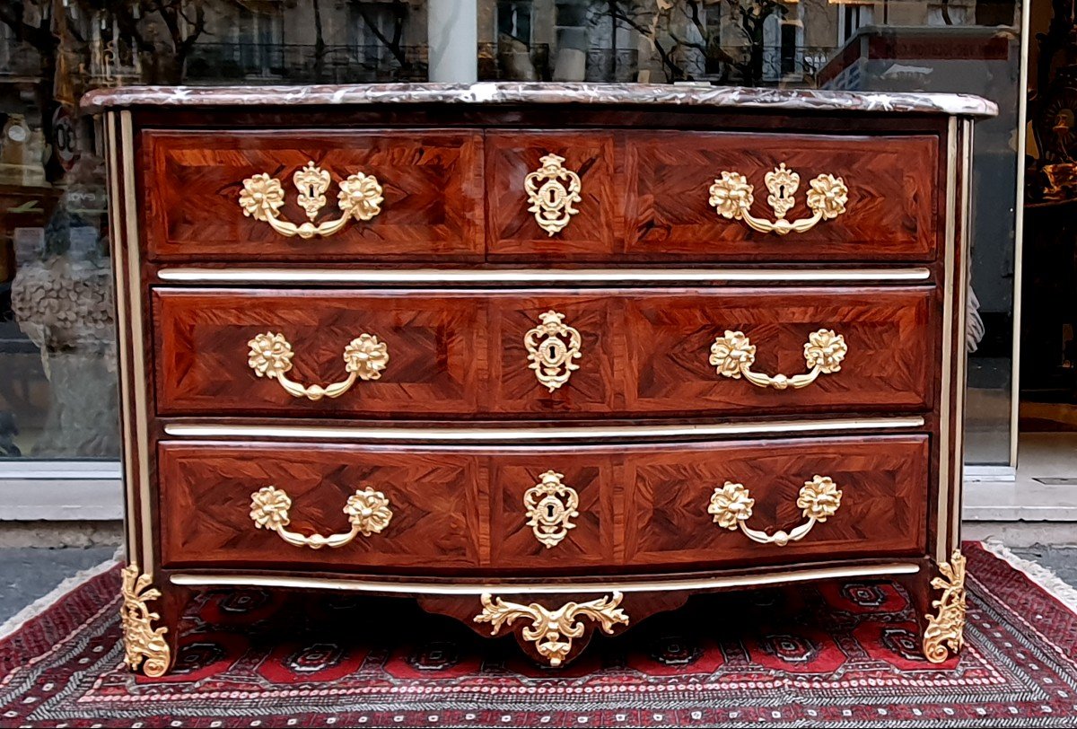 Commode In Rosewood Marquetry Regency Period Early XVIII