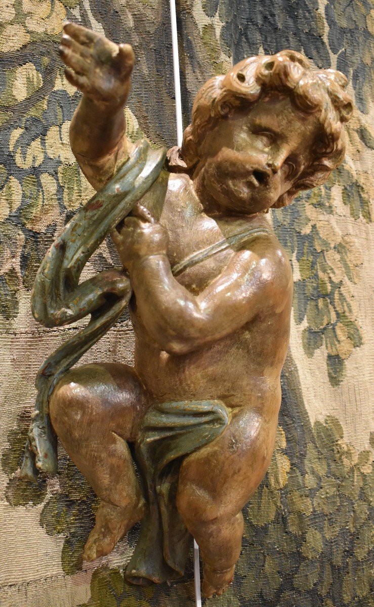 Pair Of Putti In Carved Linden Louis XIV Period XVII-photo-4