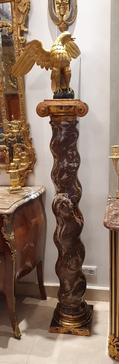 Large Torso Column In Royal Red Marble XVII-photo-5