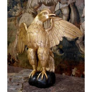 Aigle Impérial En Bois Sculpté Et Doré XIX ème