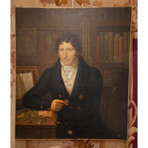  Portrait "d'un Collectionneur" Epoque Empire Début XIX ème