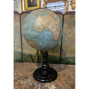 Terrestrial Globe By "m.vivien De Saint-martin" 19th Century 