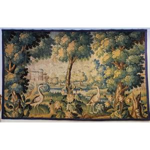 Tapisserie Aubusson "Verdure Aux Echassiers" Epoque Louis XIV XVII ème