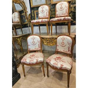 Suite Of Four Chairs Stamped Jb Boulard XVIII