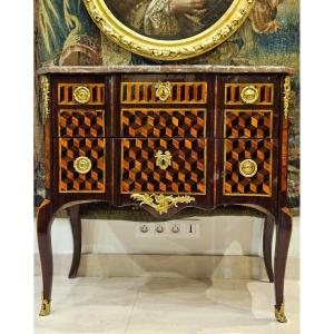 Commode En Marqueterie Estampillée G.Jansen Epoque Transition XVIII ème 