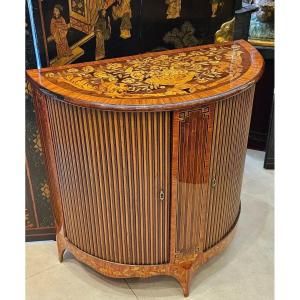 Dutch "in-between" Furniture In Marquetry Circa 1800 Early 19th Century