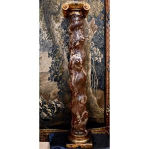 Large Torso Column In Royal Red Marble XVII