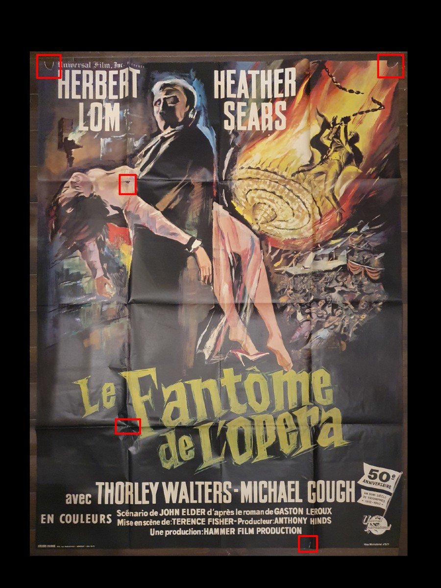 Affiche Du Film "le Fantome De l'Opera" (1962) Par Terence Fisher-photo-2