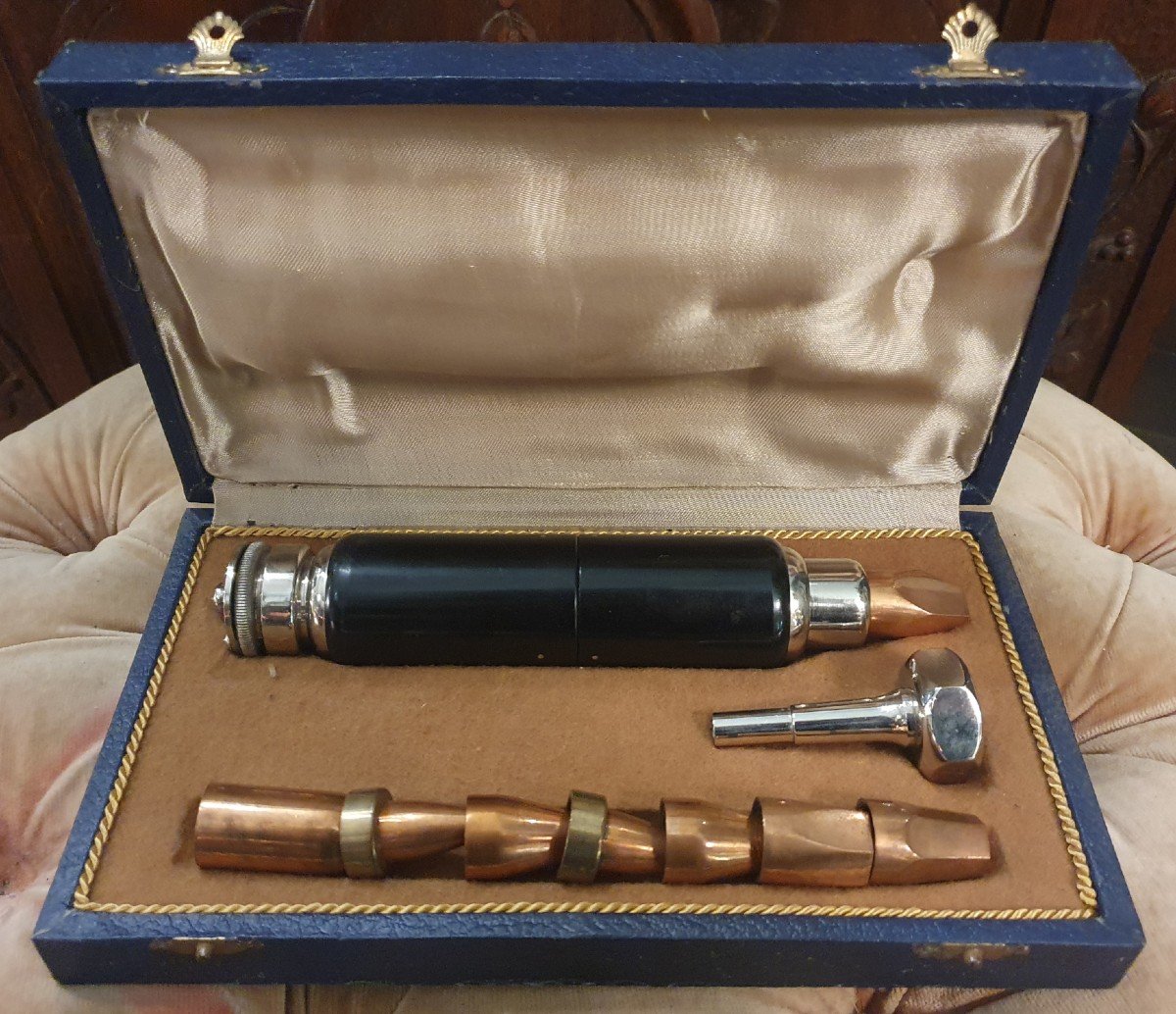 Curiosité : Coffret Instruments Médicaux Pour Cryothérapie : Cryocautère De La Maison Drapier