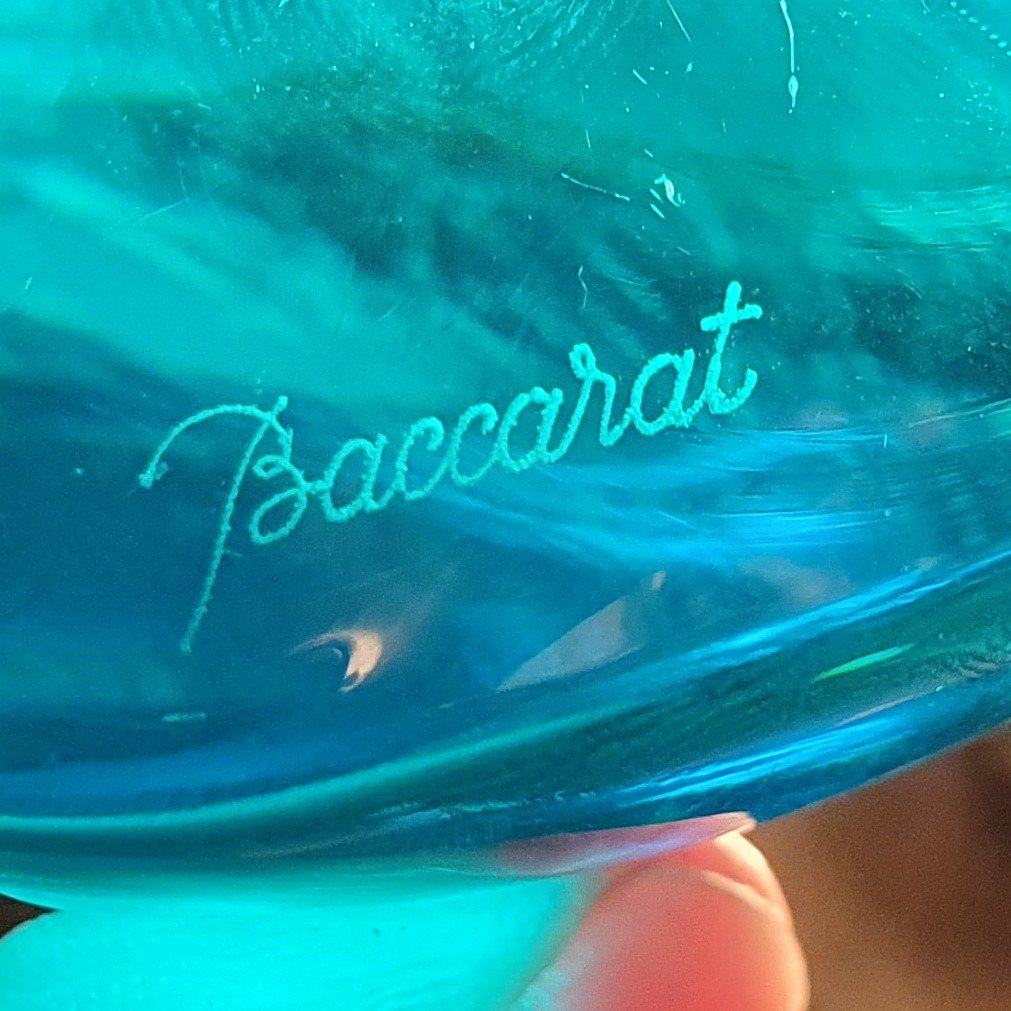 Baccarat Crystal Turquoise Paperweight-photo-4