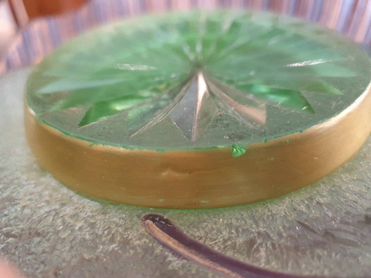 Art Nouveau Glass Bowl, Acid-etched On Frosted Ground-photo-4