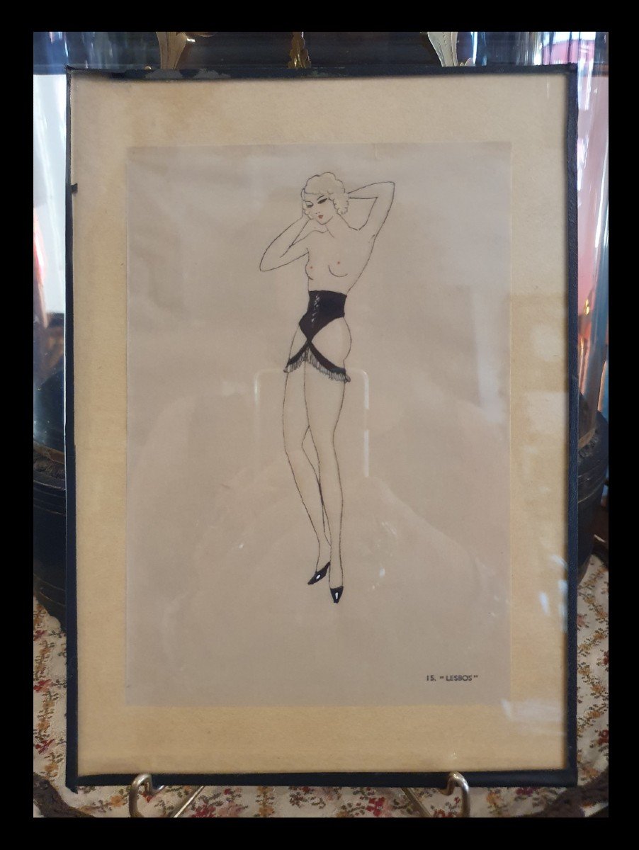 Série De 8 Dessins De Diana Slip Pour Son Catalogue De Lingeries Fétichistes-photo-4