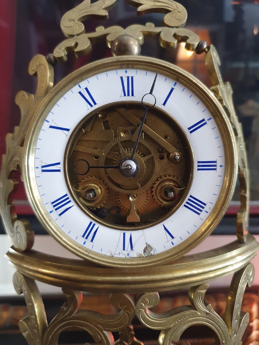 19th Century Gilt Bronze Mantel Clock With Pons Breveté Movement-photo-3