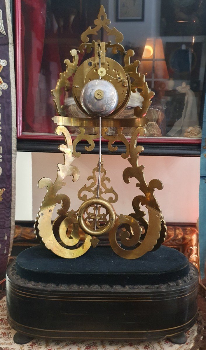 19th Century Gilt Bronze Mantel Clock With Pons Breveté Movement-photo-3