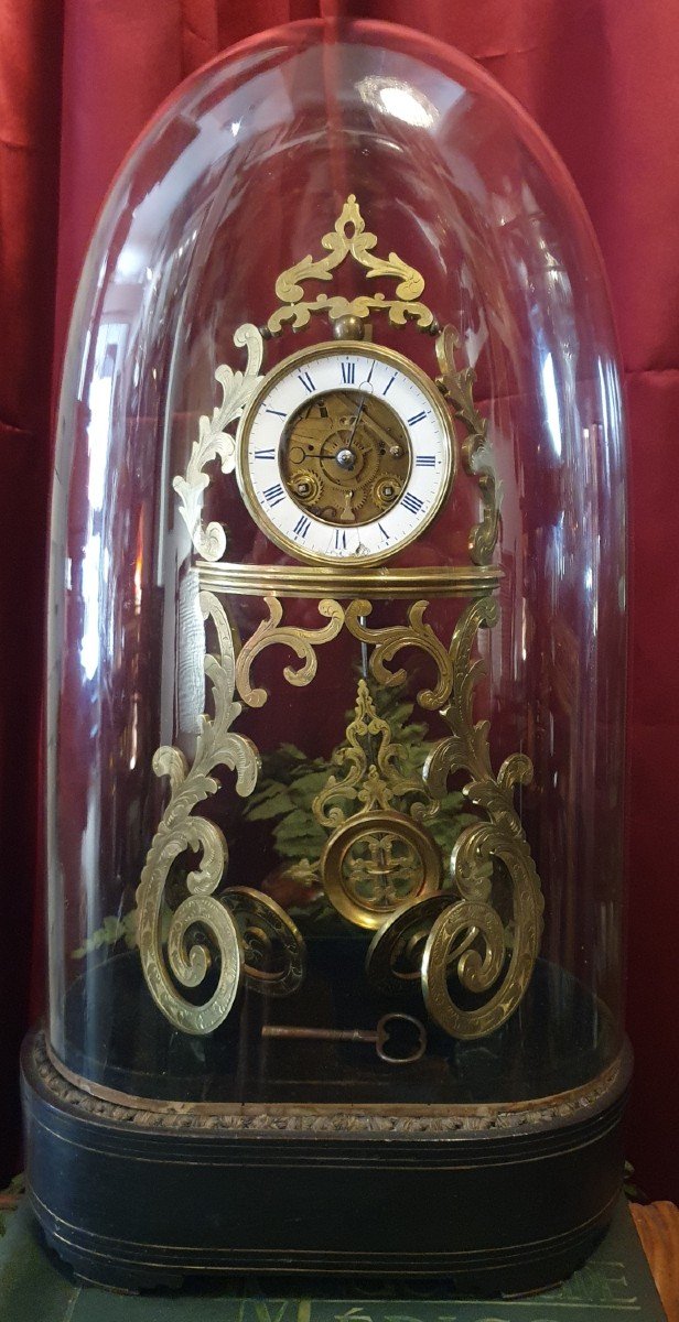 19th Century Gilt Bronze Mantel Clock With Pons Breveté Movement