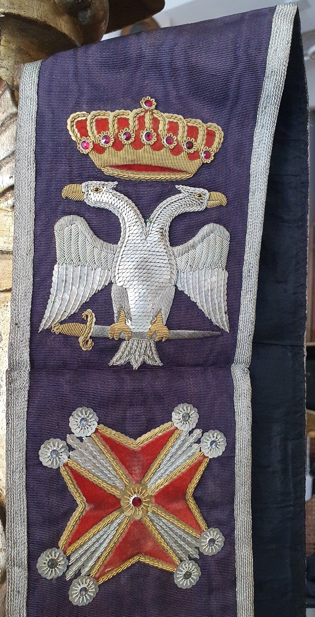 Kadosch Freemasonry Scarf 19th Century-photo-2