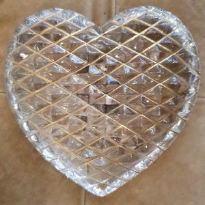 Saint Louis Crystal Translucent Heart Paperweight