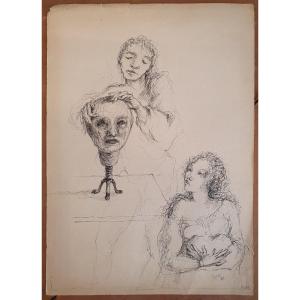 Ink Drawing Dated And Signed By Stanislao Lepri