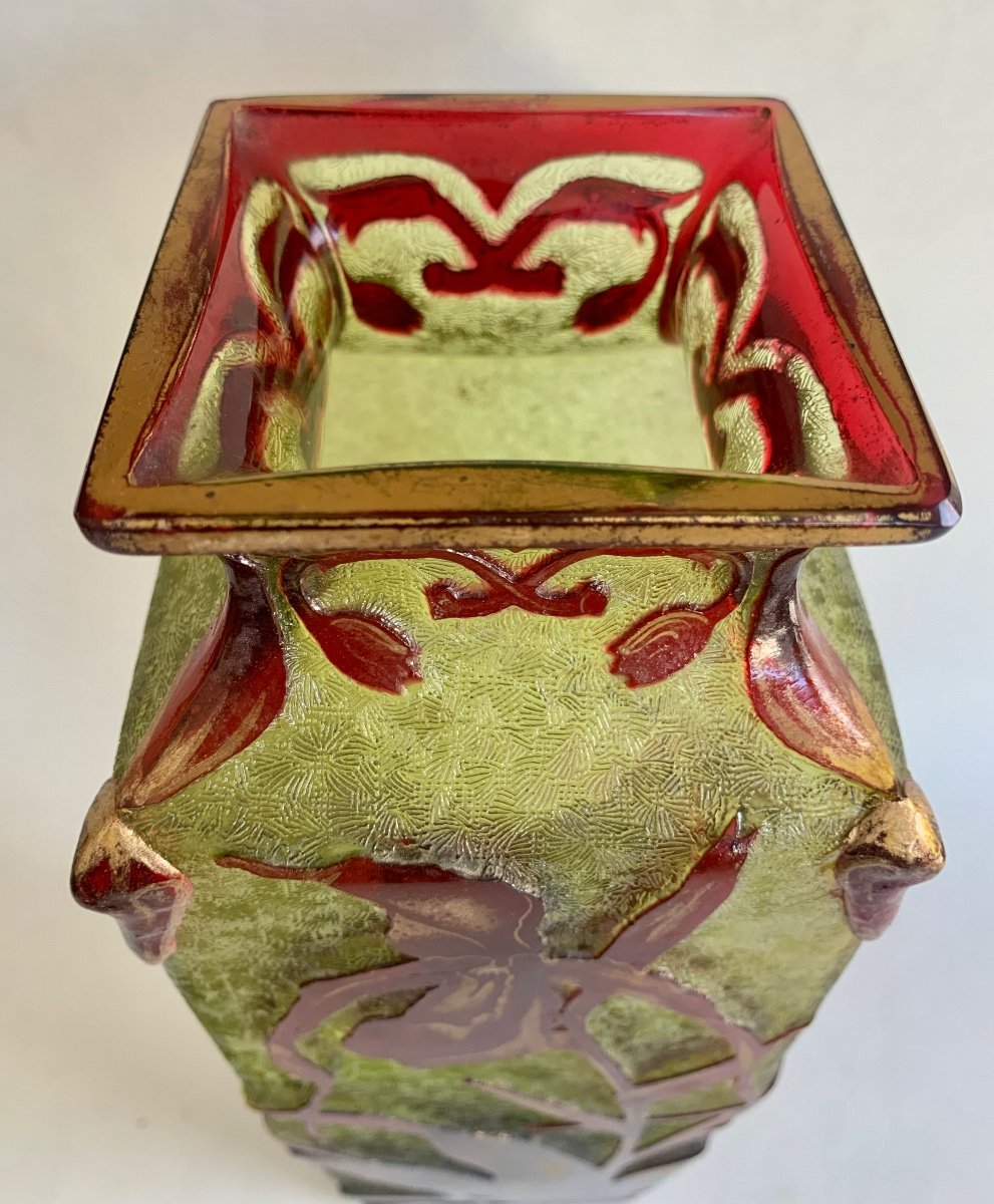 Baccarat - Vase Art Nouveau Au Décor Des Orchidées -photo-1