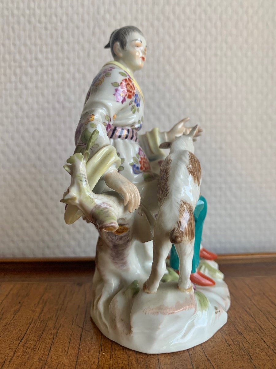 Meissen - Figure En Porcelaine Japonais Avec Bouc-photo-2