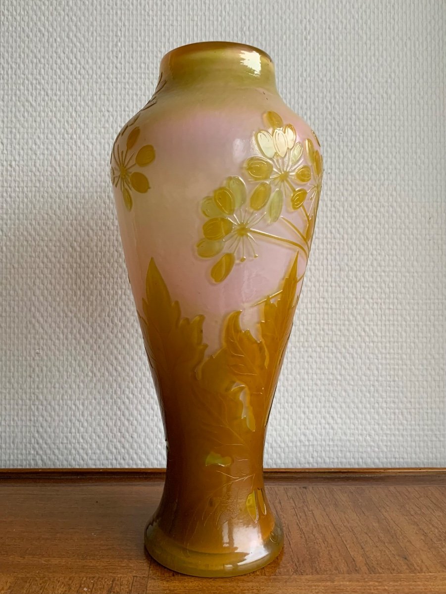 Gallé, Vase Decorated With Fire-polished Umbellifera.-photo-2