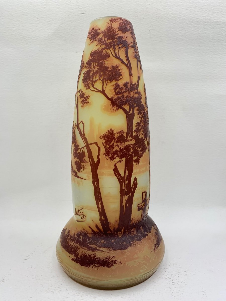 De Vez, Vase Decorated With A Lake Landscape-photo-2