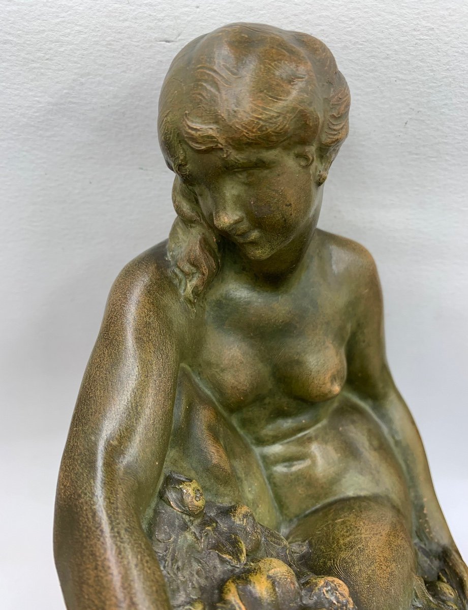 Bouraine Sculpture « Femme Aux Fleurs »-photo-1