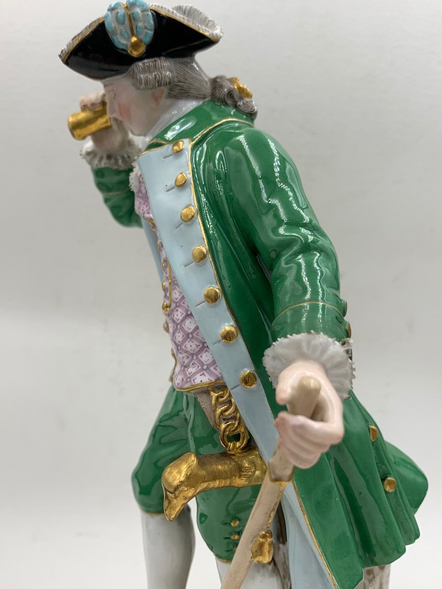 Meissen, Porcelain Figurine Horseman With Telescope-photo-2