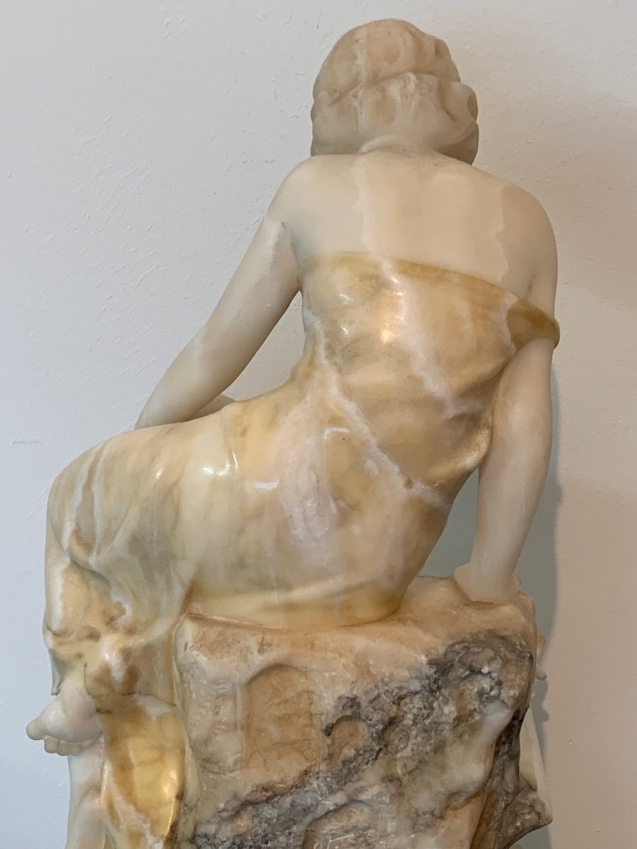 Night Light In Marble And Alabaster Art Nouveau Period-photo-8