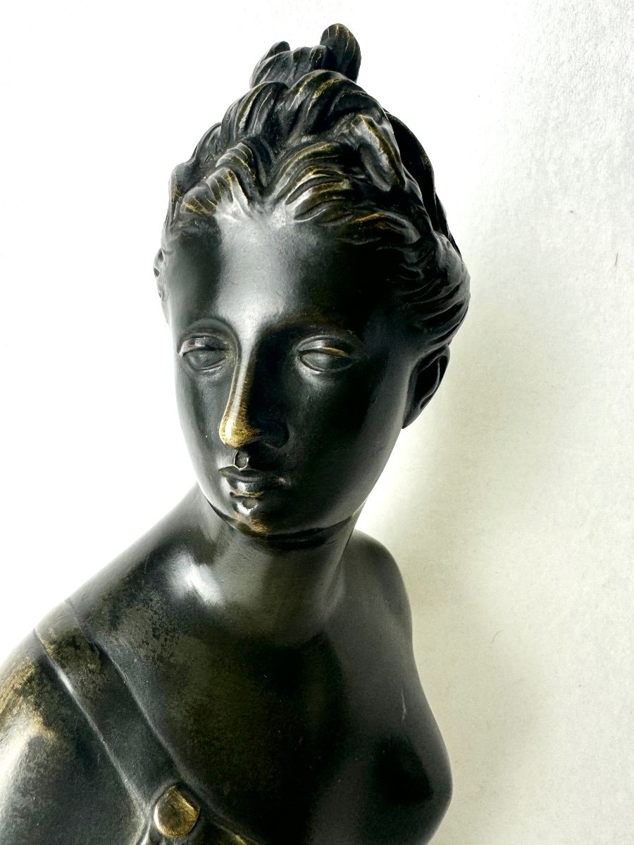 Bust Of Diana In Bronze, After Houdon -photo-2