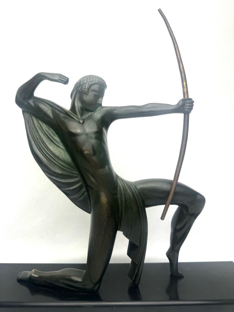 Decoux - Sculpture En Bronze Art Déco - L’archer-photo-3