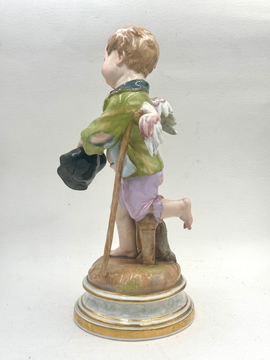 Meissen, Figure En Porcelaine Cupidon En Mendiant -photo-4