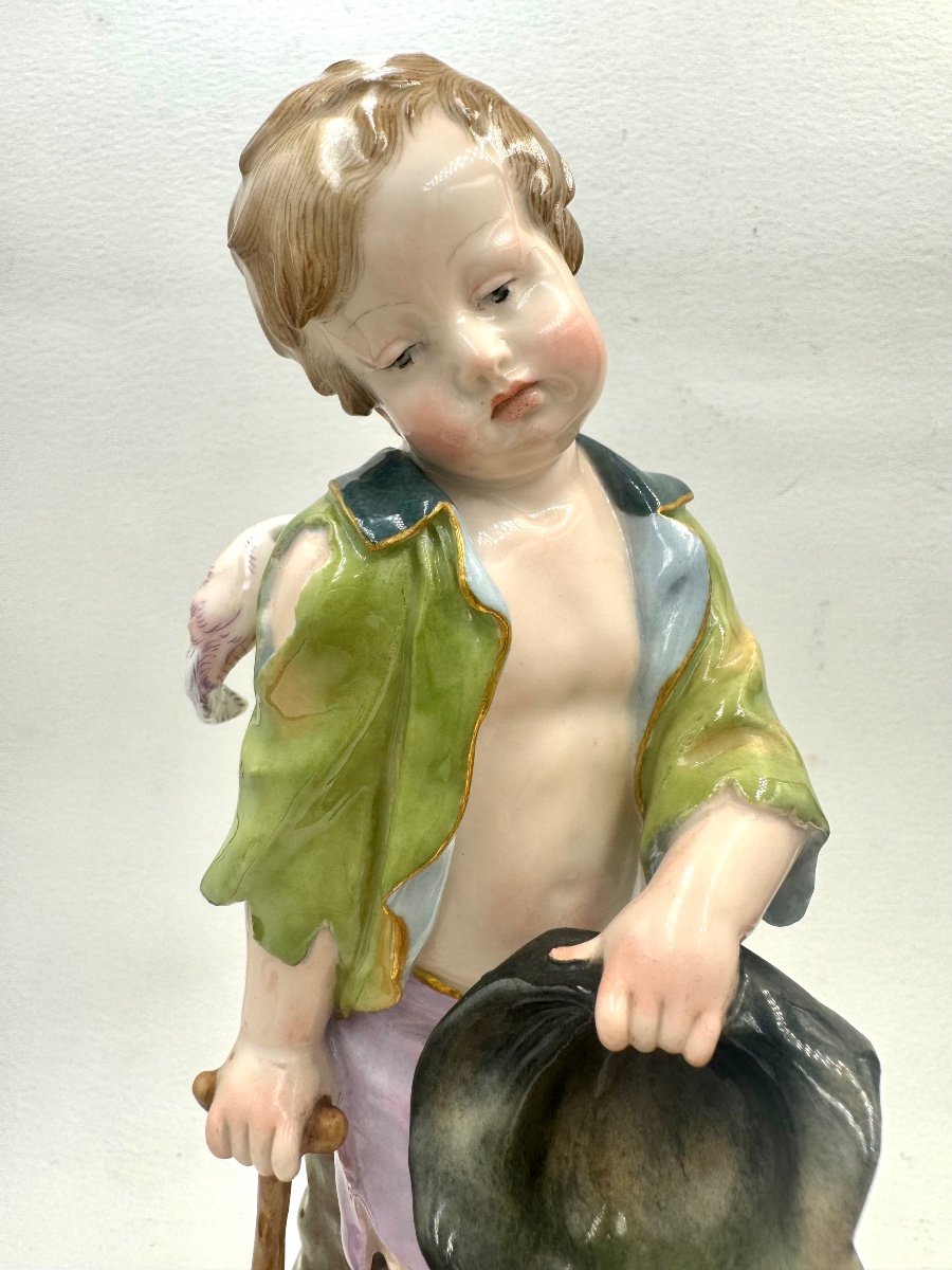 Meissen, Figure En Porcelaine Cupidon En Mendiant -photo-1