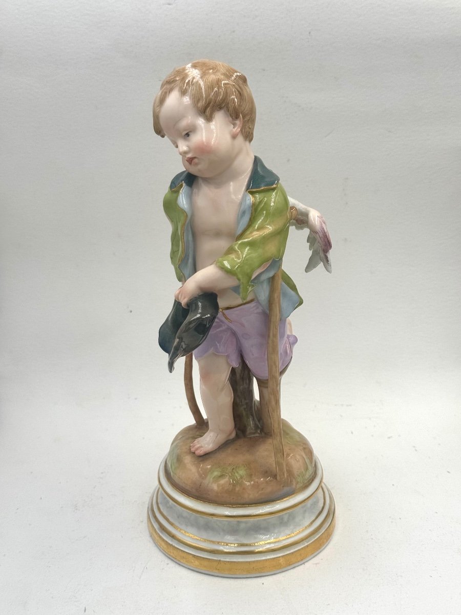 Meissen, Figure En Porcelaine Cupidon En Mendiant -photo-2