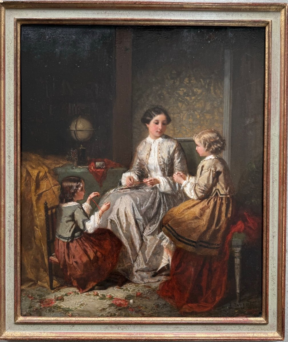 Isidore Patrois  -  Mère Avec Ses Filles-photo-2