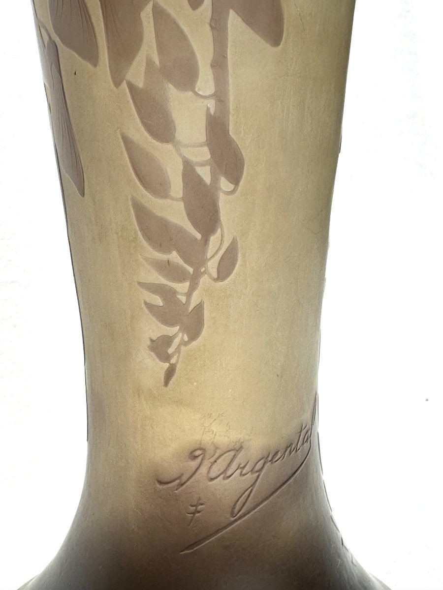 Paul Nicolas d'Argental - Vase Decorated With Wisteria-photo-3