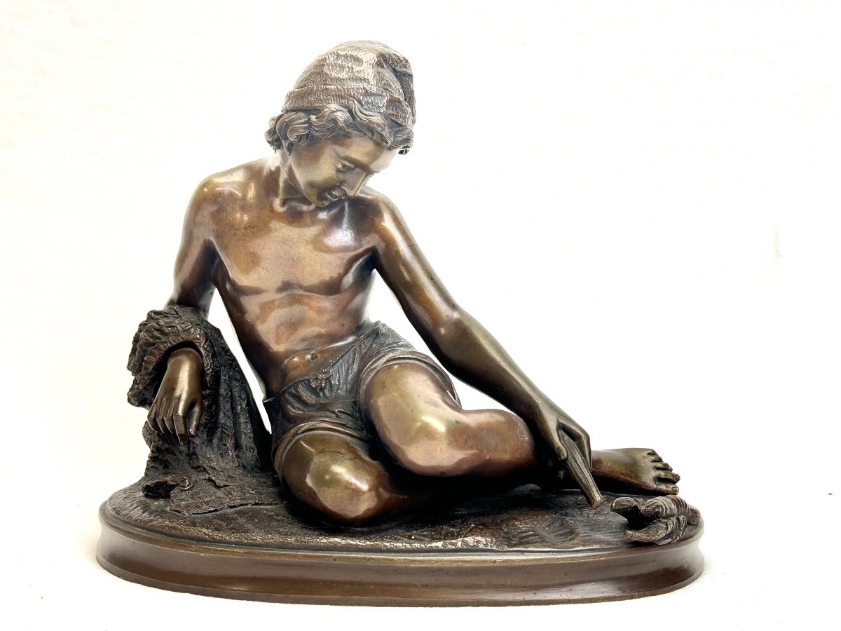 Bronze Figure Of A Neapolitan Fisherman In The Manner Of François Rude