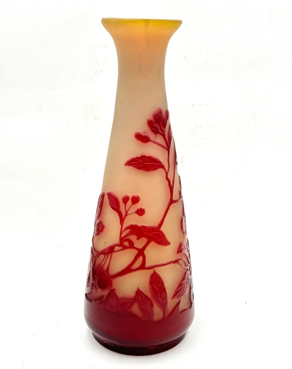 Gallé, Vase With Cherry Decor-photo-2