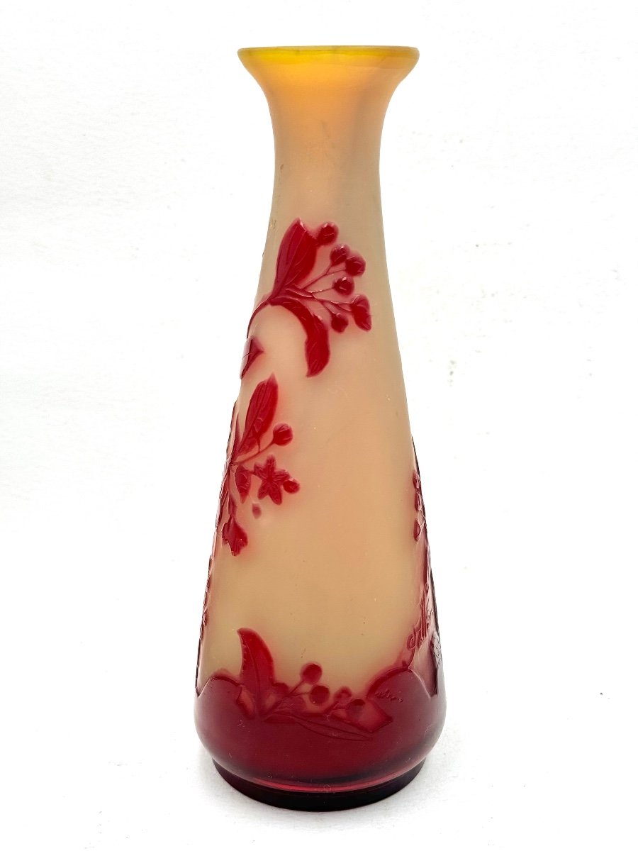 Gallé, Vase With Cherry Decor-photo-4