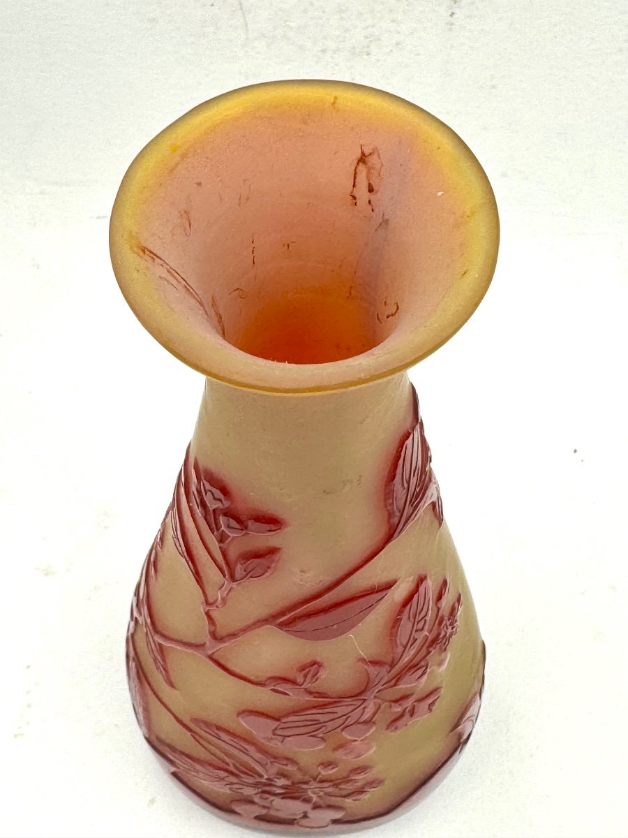 Gallé, Vase With Cherry Decor-photo-2