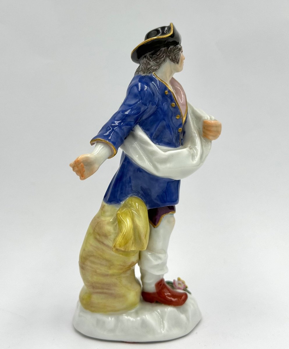 Meissen - Figurine En Porcelaine Fermier Avec Sac De La Série Artisans Et Agriculteurs-photo-2
