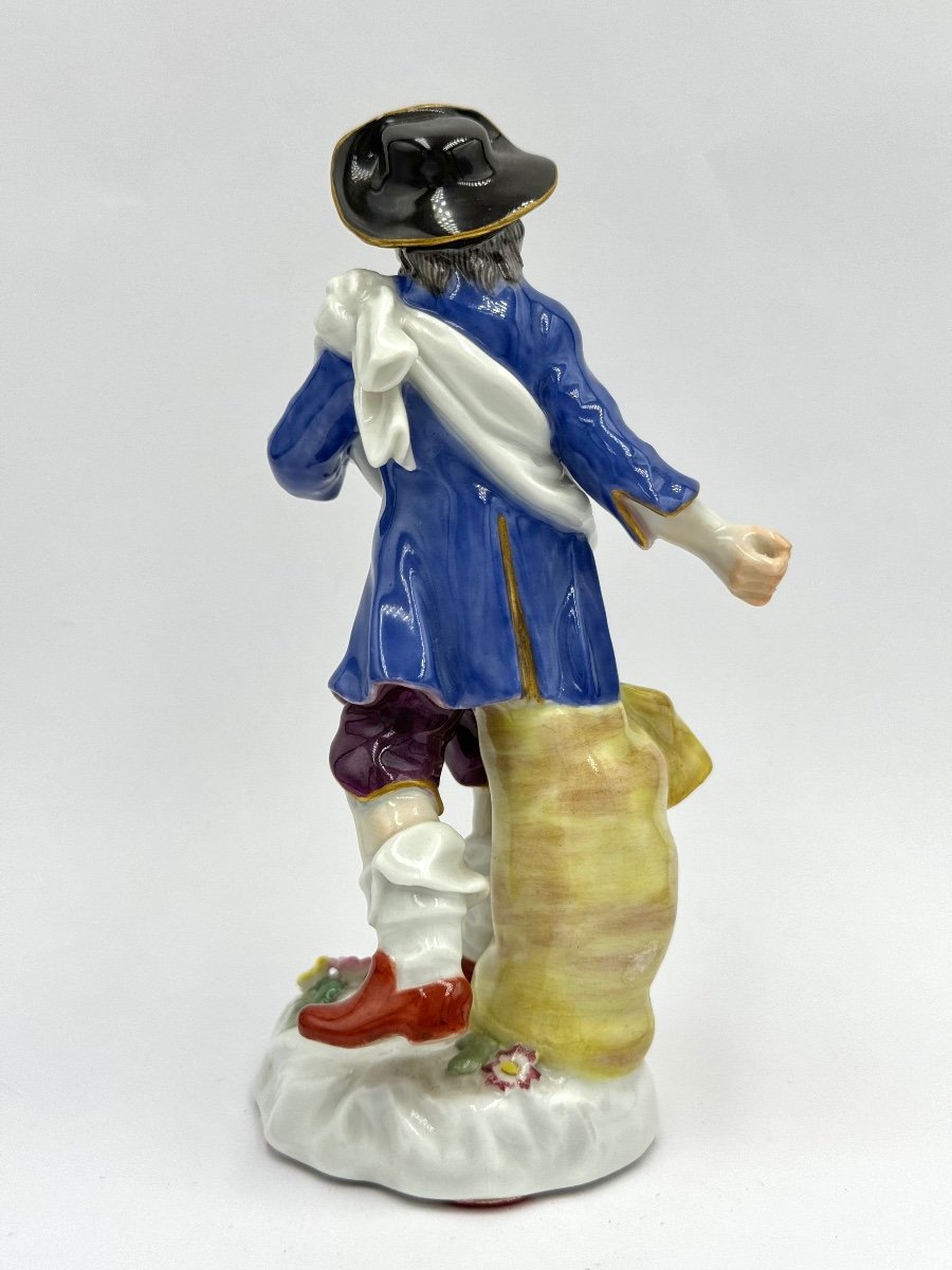 Meissen - Figurine En Porcelaine Fermier Avec Sac De La Série Artisans Et Agriculteurs-photo-3